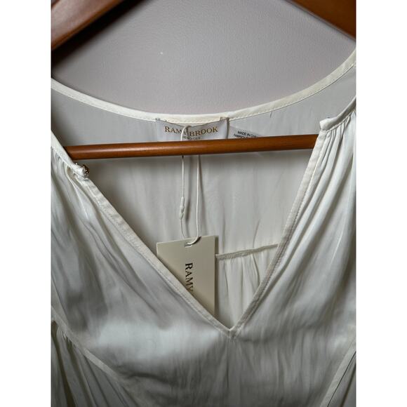 $445 Ramy Brook Mariah Satin Mini Dress Ivory Womens Size S New Bridal Style - Picture 4 of 8